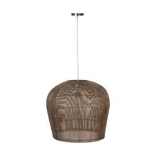 Indigo Road by Egypt Sherrod Rattan Tulip Pendant, 24"W, Grey Patina