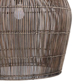 Indigo Road by Egypt Sherrod Rattan Tulip Pendant, 24"W, Grey Patina