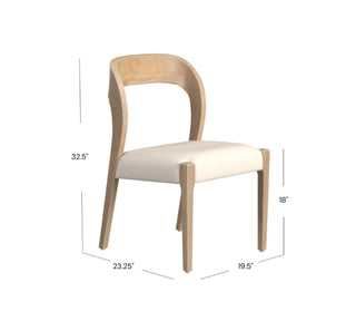 Winona Curved Wood Back Dining Chair with Upholstered Seat (Set of 2)