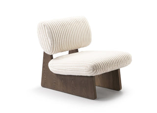Wood Base Armless Accent Chair