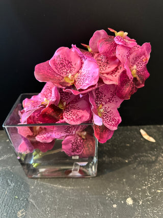 Pink Orchid Glass Vase