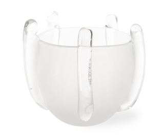 Frosted Stripe Glass Bowl