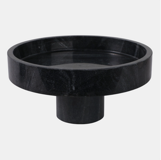Marble Pedestal Bowl, Black