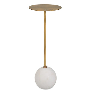 Brass Top Round Marble Base Drink Table