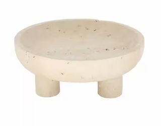 Beige Traventine Footed Bowl