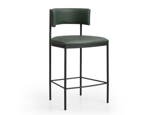 Green Leather Counter Stool