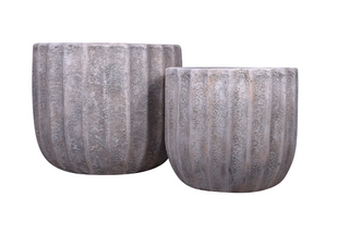 Atlantis Fiberglass Gray Planter