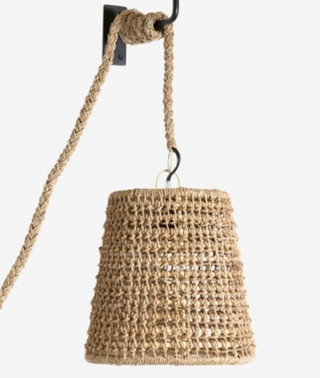 10" Rattan Pendant Light