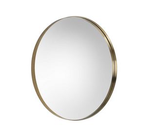 Steel 40" Round Brass Mirror