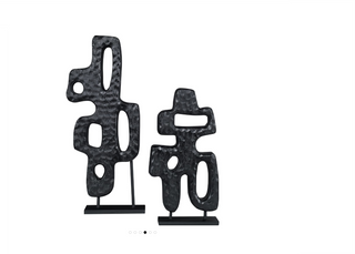 Black Chiseled Sculpture