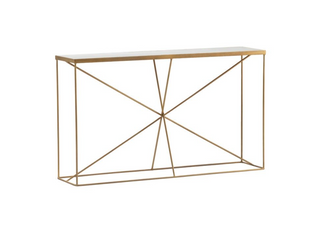 Geometric Base Marble Top Console