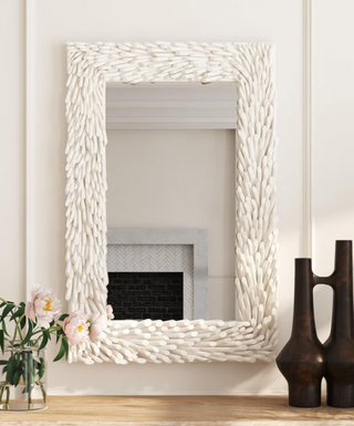 JF teak branch rectangular mirror