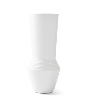 Ribbed Vase, White