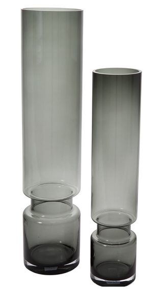 Smoky Cylinder Glass Vase