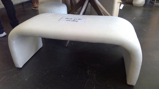 White velvet bench