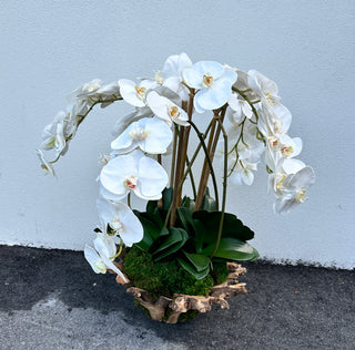 White Orchid Wood Bowl