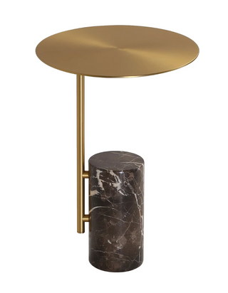 Marble Base Steel Top End Table