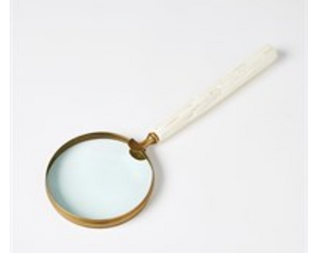 magnifying glass white/brass