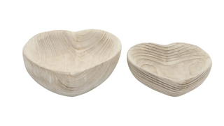 Natural Wood Heart Bowl