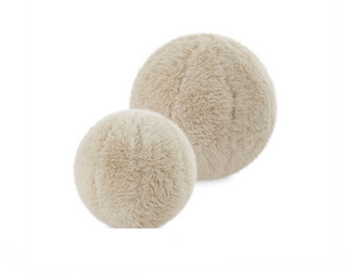Faux Sheepskin Ball Pillow