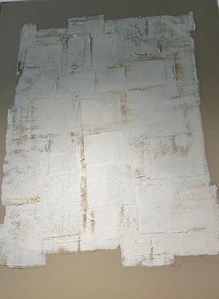 38x50 Textured White & Taupe Artwork
