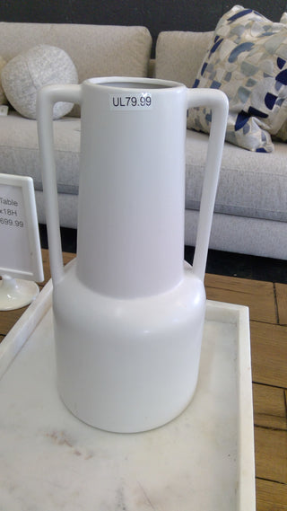UL white vase with handles
