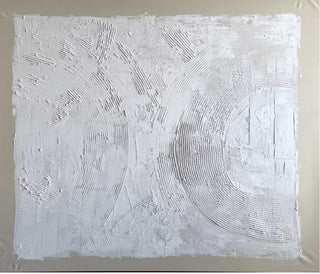 80x72 Original White Plaster on Canvas Artwork