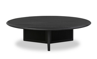 Round 55" Black Oak Coffee Table