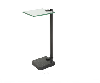 Glass Top Marble Base Accent Table