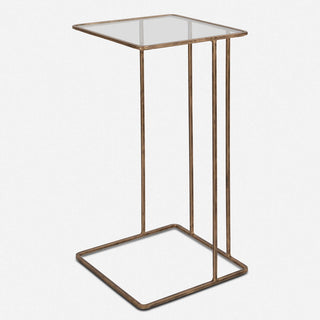 Glass Top with Iron Base Side Table