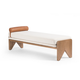 Off White Wood Bench
