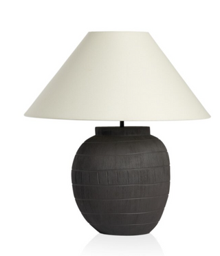 Textured Porcelain Ceramic Black Lamp
