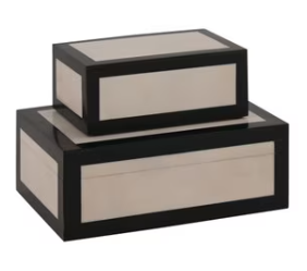 White with Black Trim Resin Decorative Box