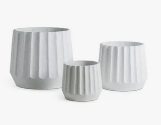 Fluted White Planter