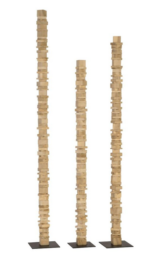 Stacked Wood Floor Sculptures, Set of 3