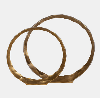 Gold Round Metal Sculpture