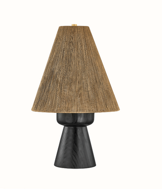 Jute String Shade Black Table Lamp