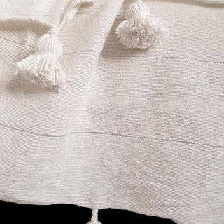 PomPom Throw Blanket Plaid Tassel, Caramel