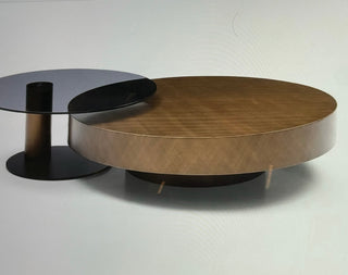 Glass and Brushed Metal Nesting Coffee Table