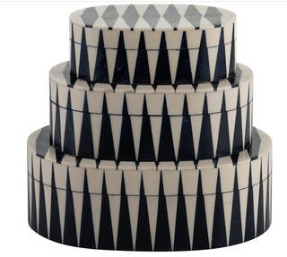 Resin Oval Bold Lines Decorative Box