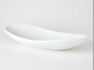 Oblong Matte White Platter Bowl