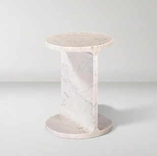 White Marble Accent Table