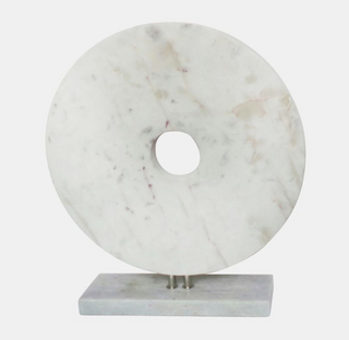 White Marble Disc Sculpture