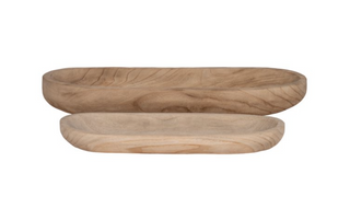 Natural Wood Decor Long Plate