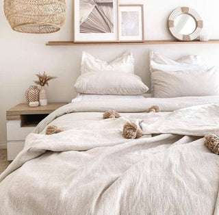 PomPom Throw Blanket Plaid Tassel, Off-White