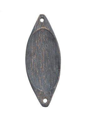 Distressed Black Wood Tray with Handles