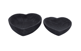 Black Wood Heart Bowl